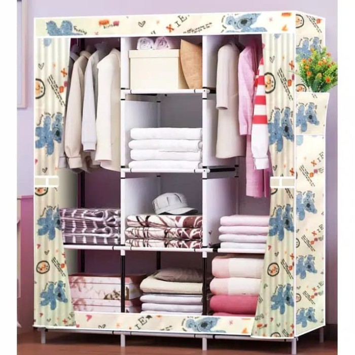 LEMARI KAIN SHENARBJUMBO 03 SHENAR KAIN OXFORD/MULTIFUNCTION WARDROBE - Small Love