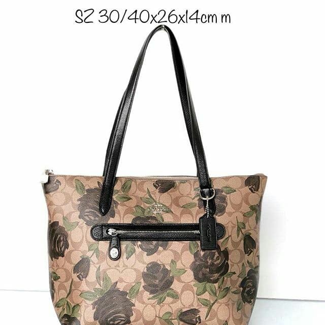 coach camo rose taylor tote