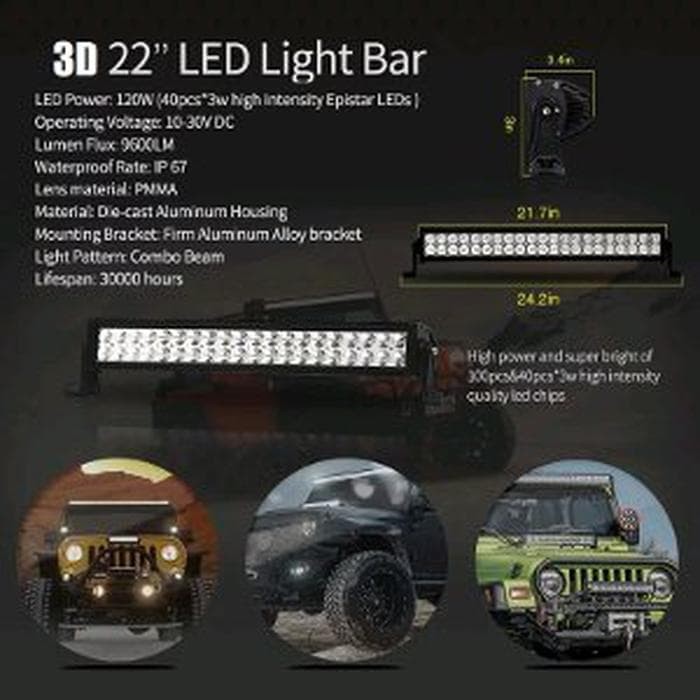 LED CREE 120W LIGHT BAR - LAMPU SOROT LED LIGHT BAR 120 W 20 INCH -