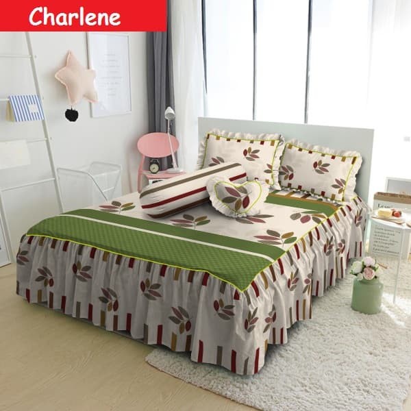 Kintakun Sprei D'Luxe Rumbai Minimalis Edition Uk. 180x200 - Charlene