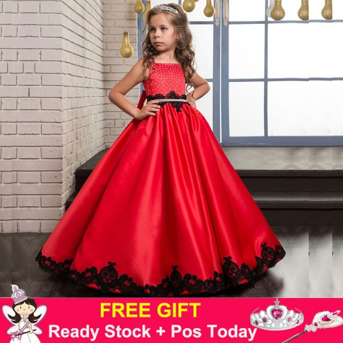 red flower gown