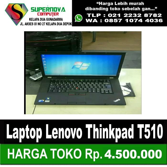 Foto Produk Laptop Lenovo Thinkpad T510 i7 640m 4gb 500gb 15,6 inc dari Supernova Computer Ariet