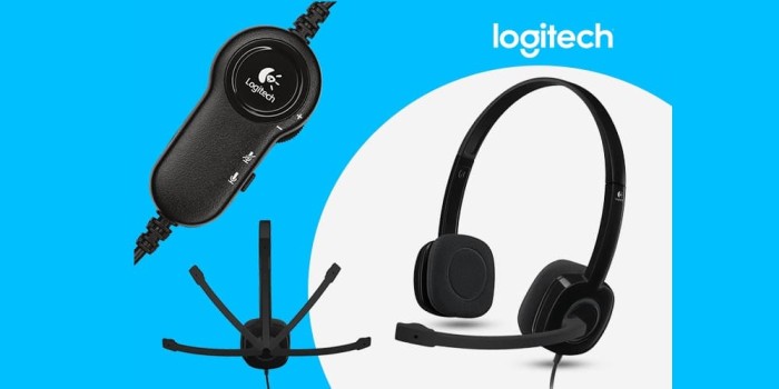 Logitech H151 Stereo Headset With Mic Headphone Earphone ORIGINAL - Hitam