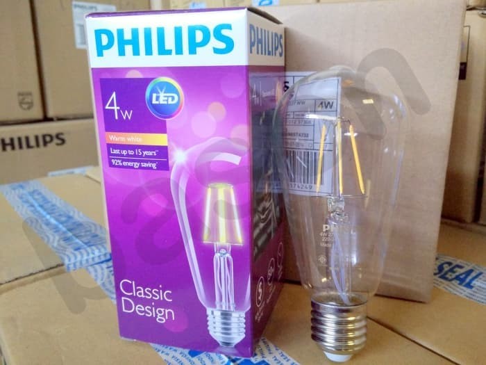 New PHILIPS LED Classic 4W E27 ST64 Warm White - Decorative LED