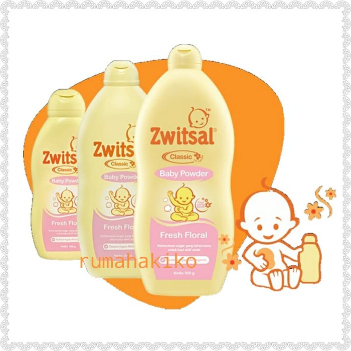 Zwitsal baby powder classic fresh floral 500 gram rumahakiko