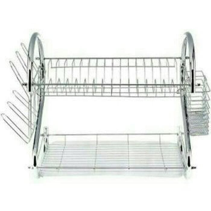 Berat 1KG Rak Piring Stainless 2 Susun Layer - 2 Tier Dish Drainer L