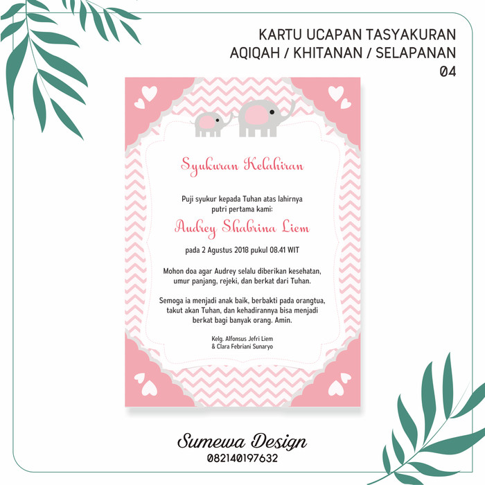 Contoh Ucapan Tasyakuran Aqiqah  Kumpulan Kata