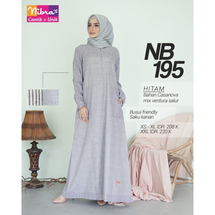 Foto Produk GAMIS NIBRAS NB 195 ready 2 Warna - Hitam, XS dari JAZA Hijab