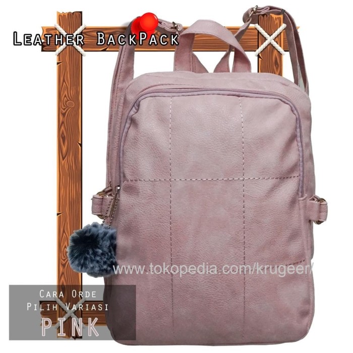 Foto Produk CUCI GUDANG Tas Ransel Wanita Import / Punggung Fashion Impor 318 - Merah Muda dari KRUGEER