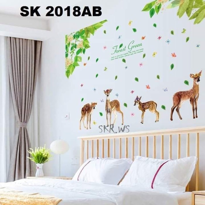 jual wall sticker 120x180 sk2018ab taman rusa - kota kediri