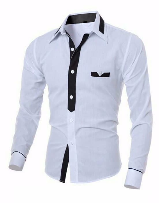Foto Produk HAYDN KEMEJA PRIA COWO LENGAN PANJANG GROSIR TANAH ABANG KASUAL FORMAL - Putih, S dari RisRus Apparel