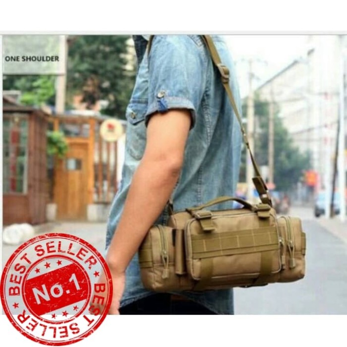 KWALITAS IMPORT Tas Selempang Sling Bag Army Tactical Military SM 317 - HIJAU POLOS