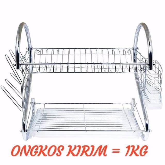 Jual Jual Rak Piring Stainless Minimalis 2 Tingkat Besi 2 Layer Dish Drain Harga Rp 127.500