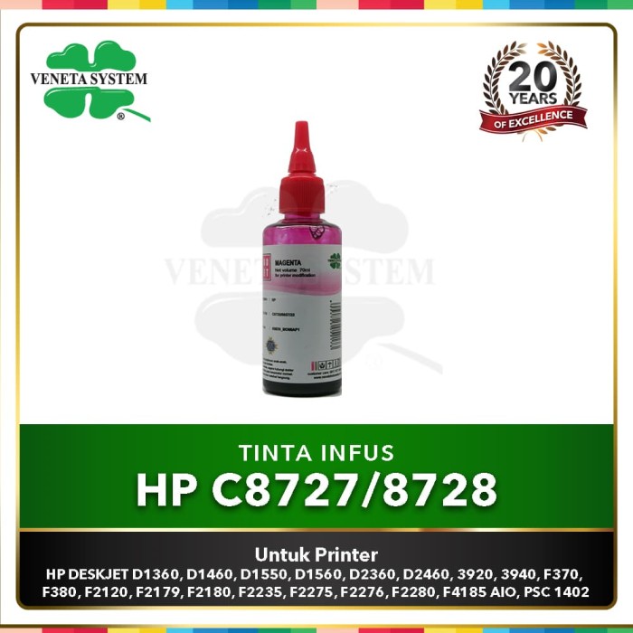 Veneta System Ciss Ink HP Black,Cyan,Magenta,Yellow 70ML-Tinta Infus