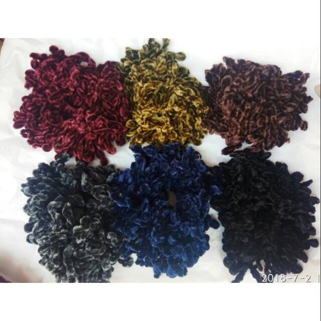 Jual Ikat rambut ubur 6 PCS Jumbo karet rambut cendol Jual Ikat rambut ubur 6 PCS Jumbo karet rambut cendol