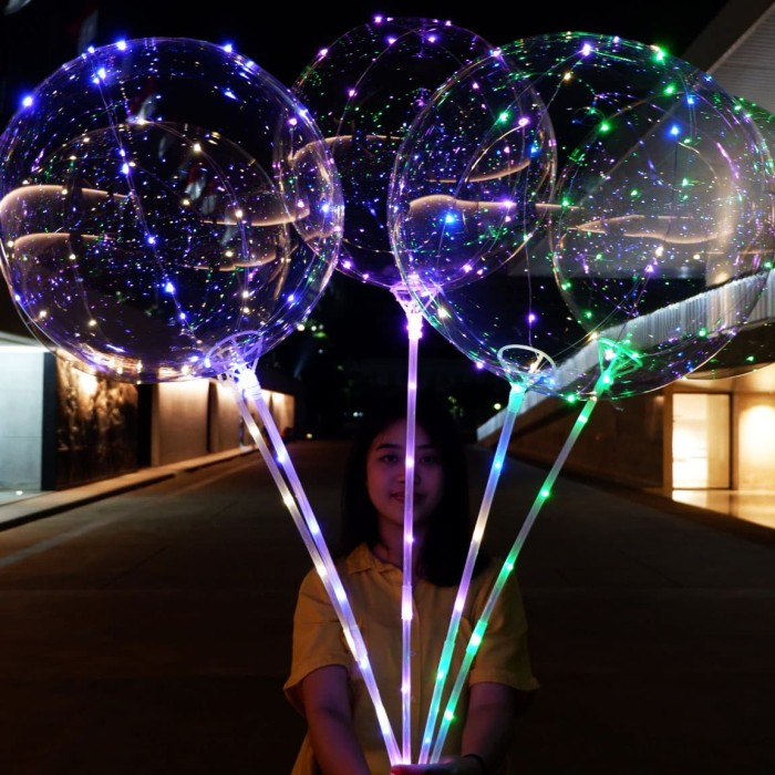 TIDAK PERLU HELIUM -Balon LED/ BOBO Balon/ Balon Lampu Tumblr