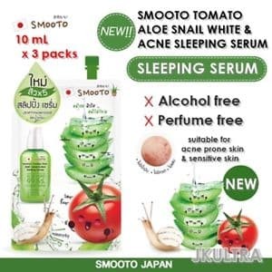 Smooto Tomato Aloe Snail White & Acne Sleeping Serum - 10ml