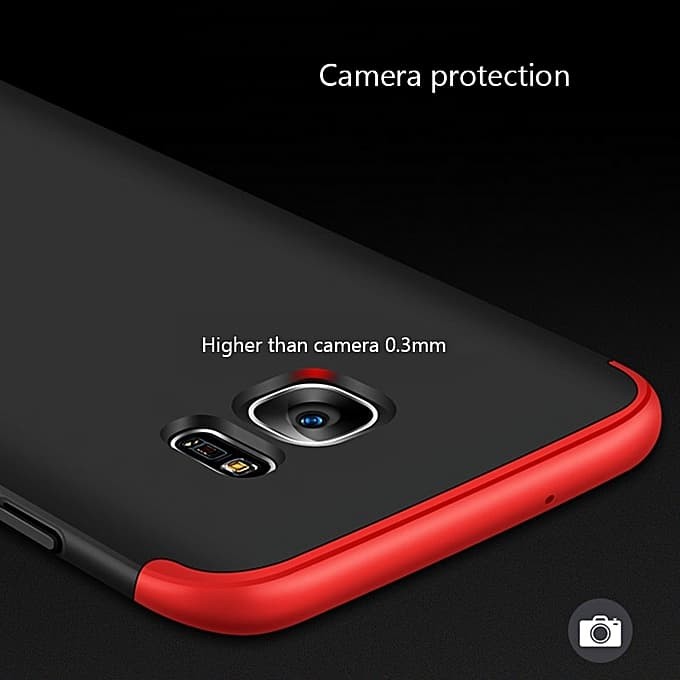 Case 360 GKK Original Samsung Galaxy S7 Edge G935F Hardcase Back Matte - Hitam L Merah