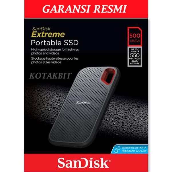 Foto Produk Sandisk Portable SSD 500GB Extreme 550mb/s type c USB 3.1 gb external dari Kotakbit