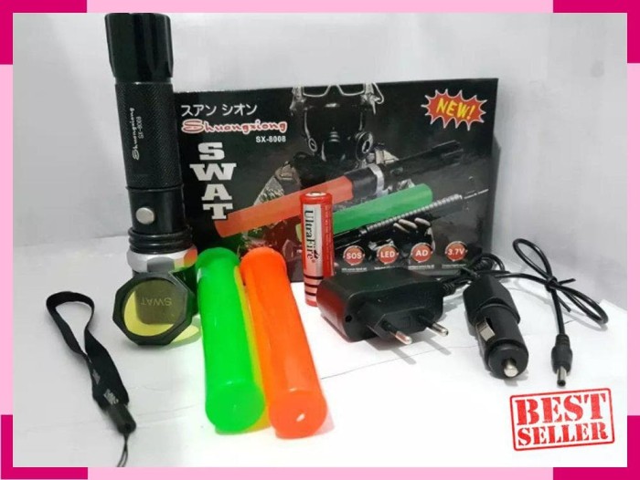 HOT Senter Lampu Flashlight Swat Police / Senter Swat Kompas 2 Lalin