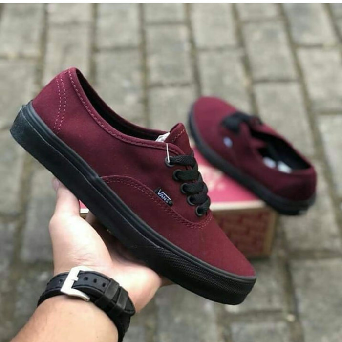 maroon black vans