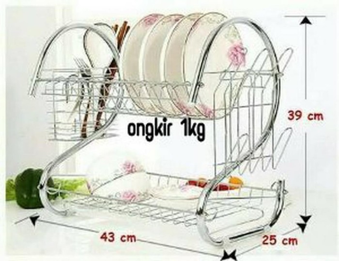 Rak Piring Stainless 2 susun new arrival rumah tangga