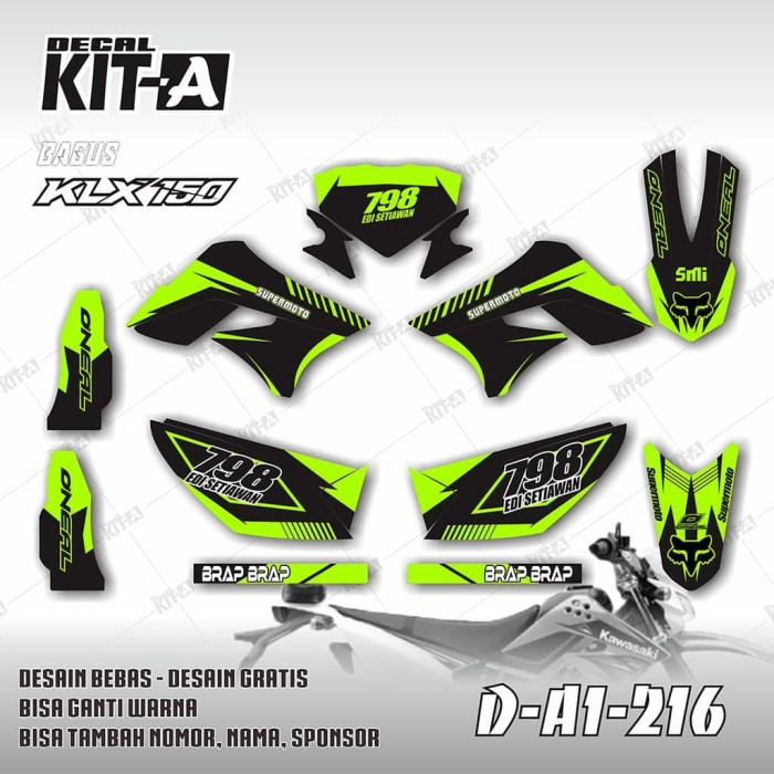 Jual Decal Stiker Motor Klx 150 S Hijau Dekal Sticker Striping