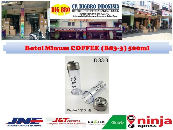 Botol Minum COFFEE 500 Ml - Botol Air Minum B83-3/Tempat Minum kopi