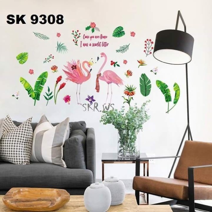 jual wall sticker 60x90 daun flamingo leaf - kota kediri - sabrina