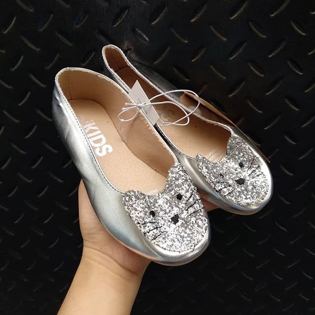 sepatu cotton on kids ballet flats glitter cat