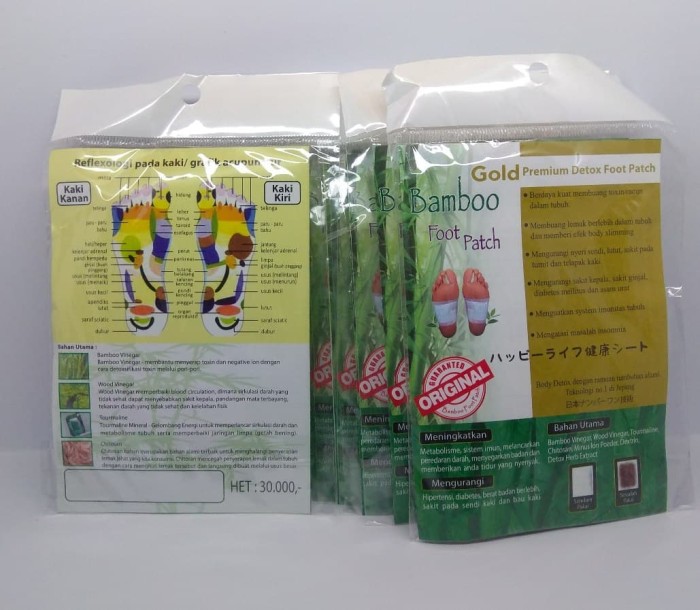 1 PASANG Koyo Koyok Kaki Bamboo Bambo Gold Detox Foot Patch