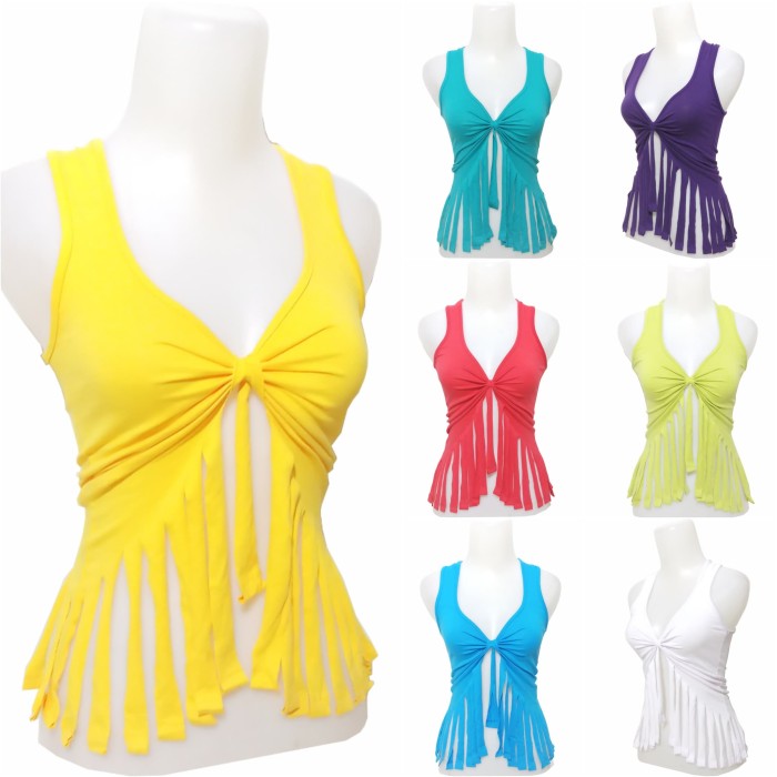 baju senam aerobic zumba sobek tanktop senam sobek yoga unik murah