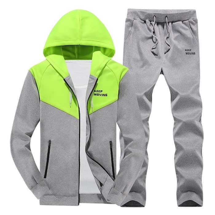 mens green tracksuit set
