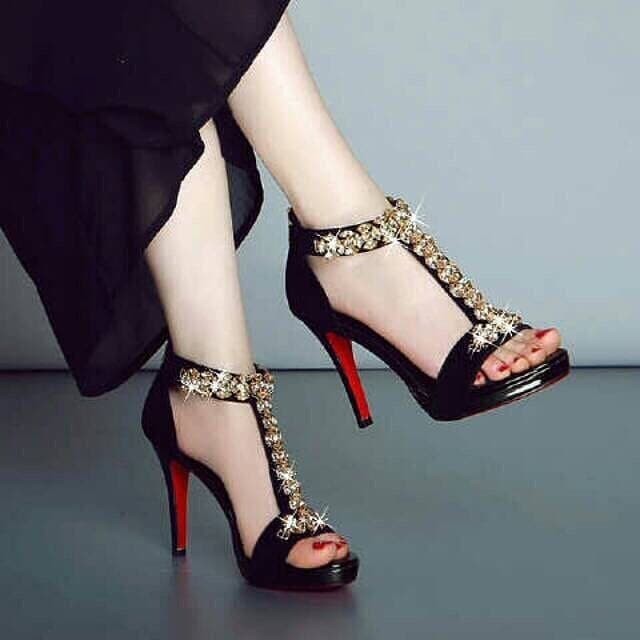 bling sandal heels