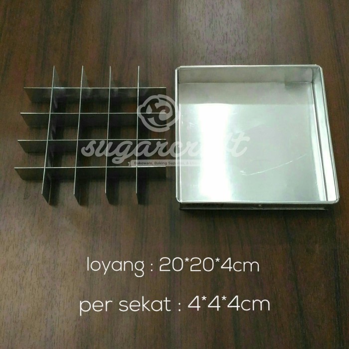 Foto Produk Loyang sekat 20cm / loyang cake potong dari sugarcraft