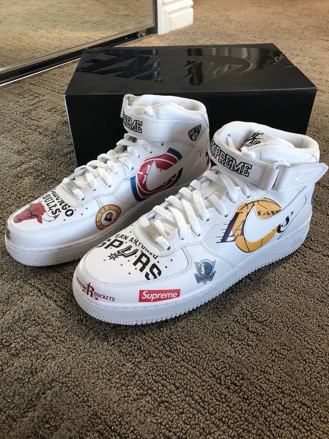 nike x supreme x nba air force 1 mid white
