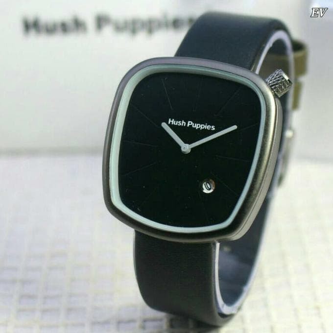 Ready Jam Tangan Wanita Hush Puppies Tali Kulit - Cokelat Tua
