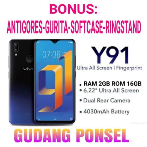 VIVO Y91 RAM 2GB ROM 16GB GARANSI RESMI VIVO