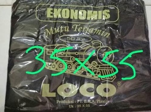 Eksklusif Kantong Plastik Kresek Loco Hitam Tipis Ekonomis 35 X 55