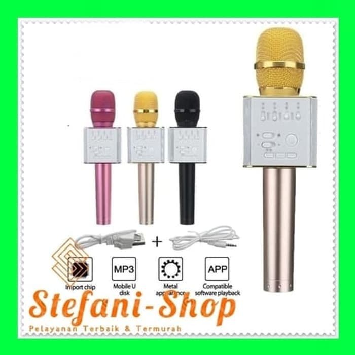 Mic Karaoke KTV Q9 Bluetooth Wireless Microphone With Speaker Karaoke - Hitam