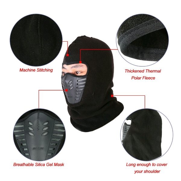AHROFI Masker Motor Full Face dengan Filter Dustproof Anti Debu & Pol