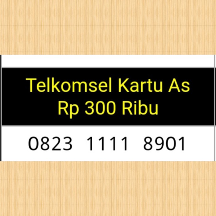 Nomor cantik kartu As 0823 1111 8901 super hoki y