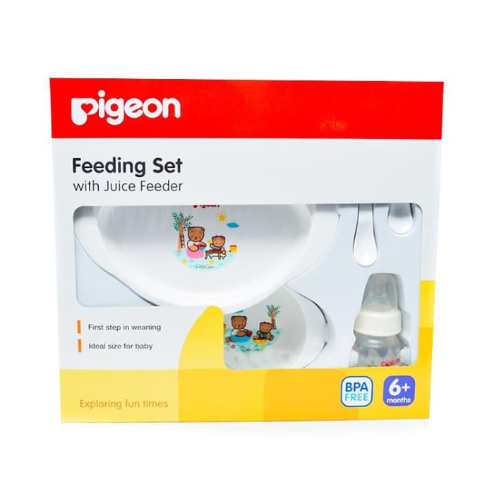 Foto Produk Set alat makan bayi / Pigeon Feeding Set with Juice Feeder dari Moi and Moi Babies&Kids