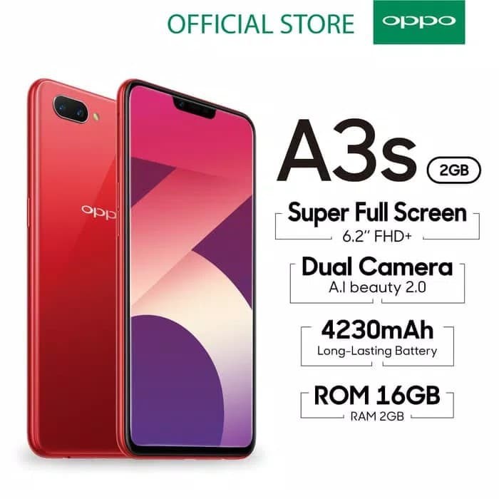 Hasil gambar untuk Oppo A3S (RAM 2 GB/ROM 16 GB)