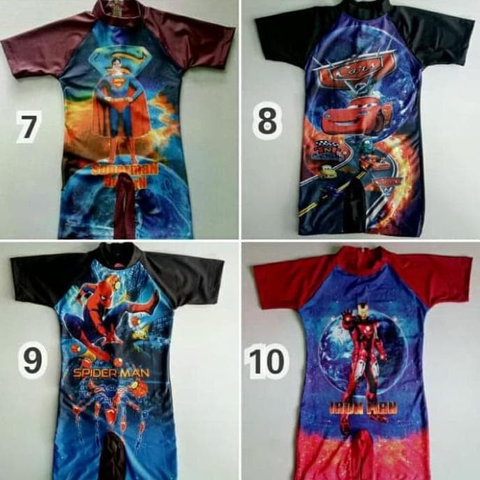 Eksklusif Baju Renang Laki-Laki Karakter / Baju Diving Anak Karakter /