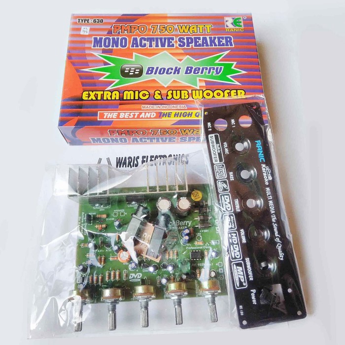 Jual kit mesin speaker aktif mono power amplifier pmpo 750Watt Kab