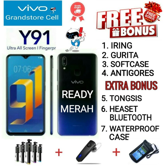 VIVO Y91 RAM 2/16 GARANSI RESMI VIVO INDONESIA - Hitam