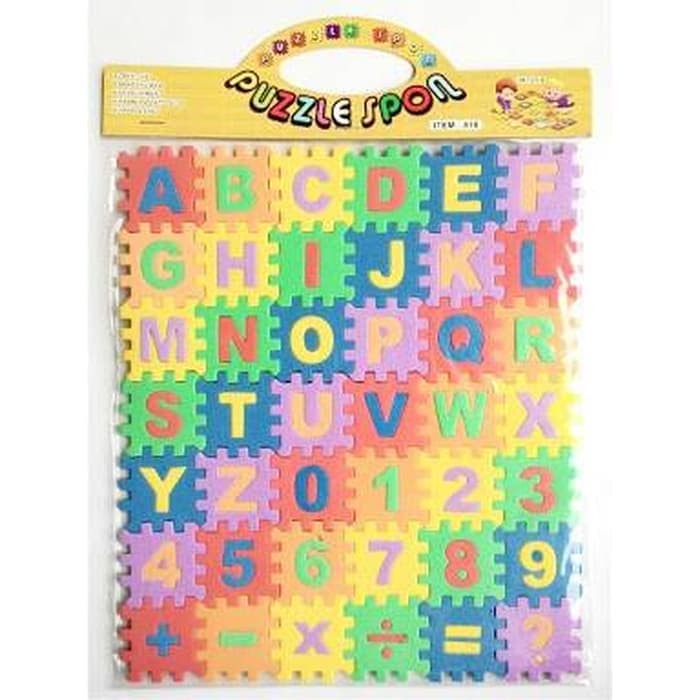puzzle spon kecil busa evamat huruf angka mainan anak kids balita