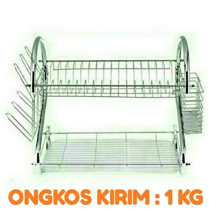 Harga Di Jamin Rak Piring 2 Susun Layer Tingkat Stainless Gelas Dapur Dish Harga Rp 130.000