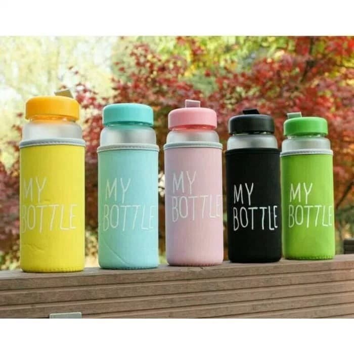 MY BOTTLE DOFF Infused Water FREE POUCH GRATIS Sarung Busa Botol - Biru Muda